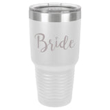 Bride and Groom 30 oz. Laser Engraved Tumblers with  lid Laser Engraved