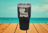 Louisiana Home 30 oz. Laser Engraved Tumbler lid - Powder Coated Laser Engraved