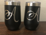 16 oz. Personalized Stemless Wine Tumbler Laser Engraved