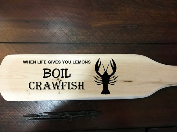 Laser Engraved Crawfish / Seafood Cooking Paddle