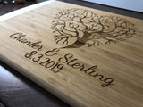 Personalized Bamboo Cutting Board - 18" x 12" Laser Engraved