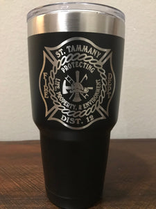 Firefighter Laser Engraved Tumbler - Personalized - 30 Oz Stainless Steel Laser Engraved
